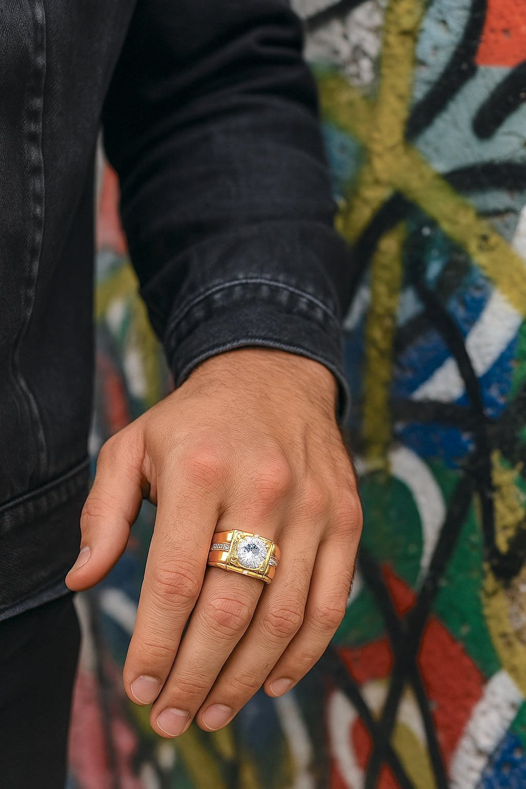 Bague Homme chevaliere acier zirconium